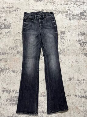 White House Black Market Black Fade Flare Jeans